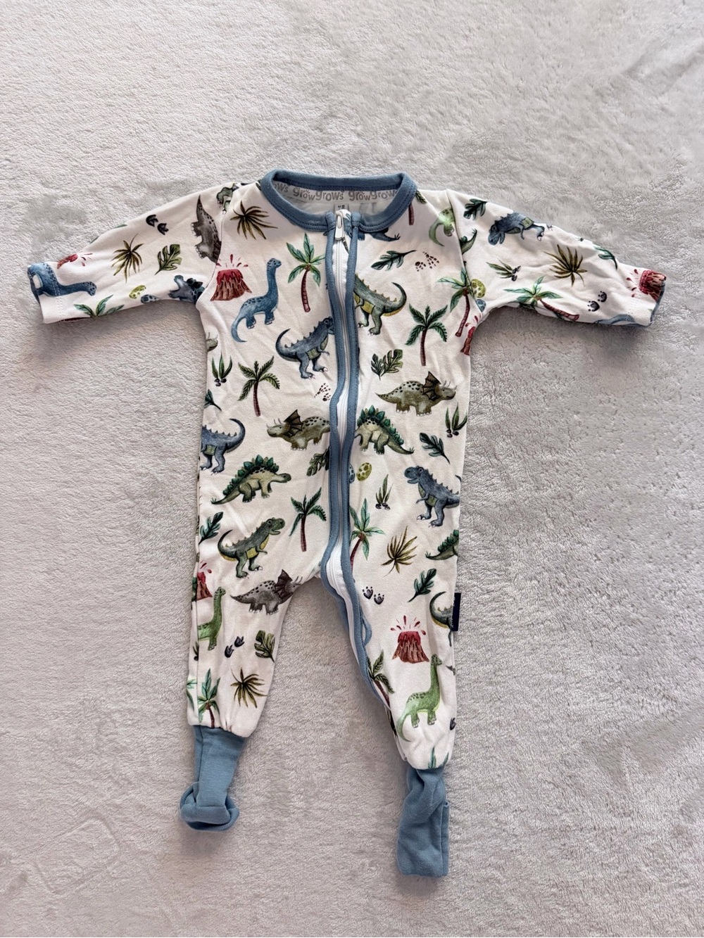 Grow With Me Dinosaur Bamboo Sleeper 0-6M Boutique Pajamas